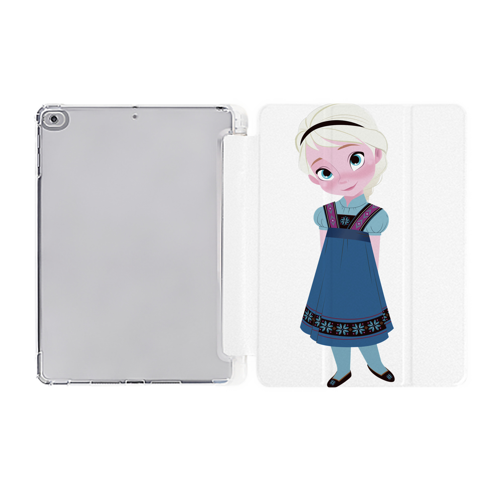 （画像用） アナと雪の女王 アンナ エルサ Frozen Anna Elsa IPad ケース ペン収納付き 三つ折りスタンド PUレザー×シリコン 対応機種9.5/10.5/10.9インチ